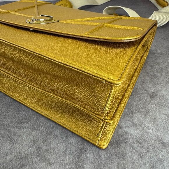CHRISTIAN DIOR Metallic Grained Calfskin Diorama Satchel Gold - Picture 5 of 14